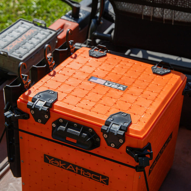 BlackPak Pro Kayak Fishing Crate - 13x13 - YakAttack Orange YakAttack