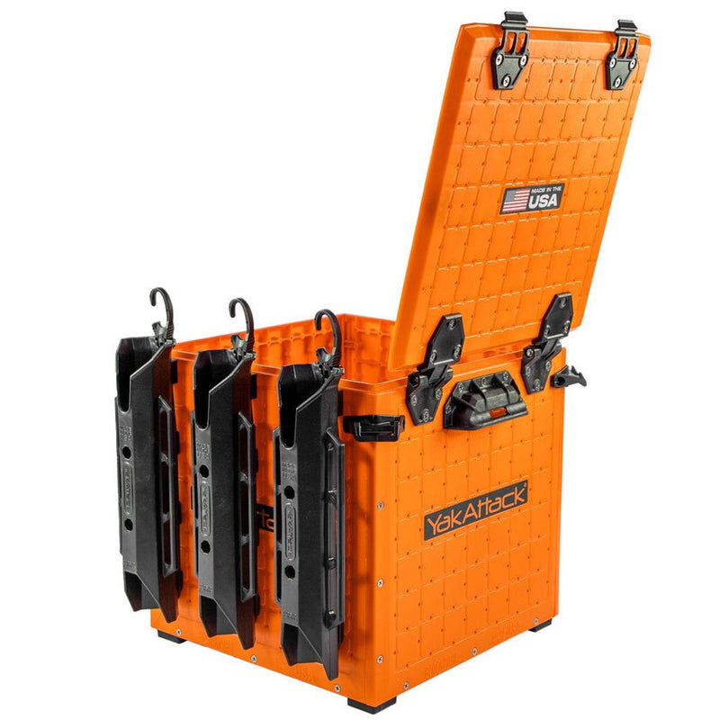 BlackPak Pro Kayak Fishing Crate - 13x13 - YakAttack Orange YakAttack