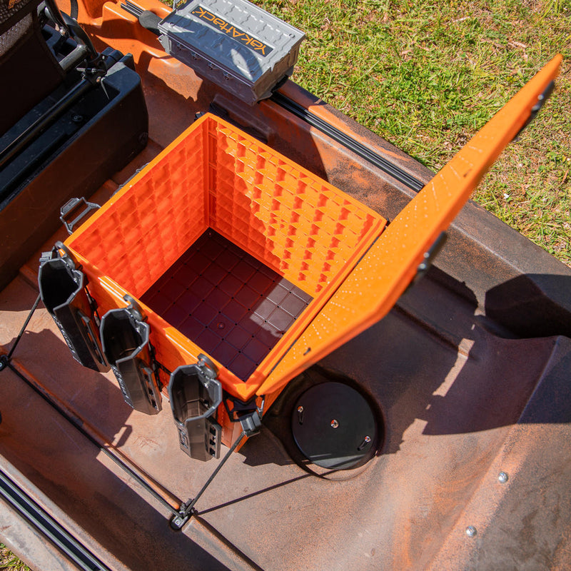 BlackPak Pro Kayak Fishing Crate - 13x13 - YakAttack Orange YakAttack