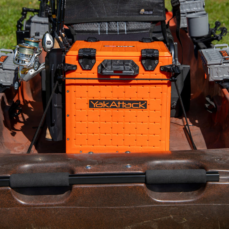 BlackPak Pro Kayak Fishing Crate - 13x13 - YakAttack Orange YakAttack