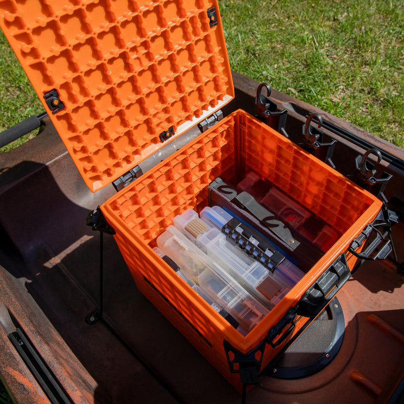 BlackPak Pro Kayak Fishing Crate - 13x13 - YakAttack Orange YakAttack