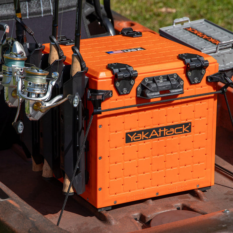 BlackPak Pro Kayak Fishing Crate - 13x13 - YakAttack Orange YakAttack