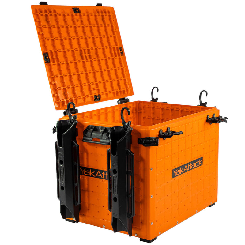 BlackPak Pro Kayak Fishing Crate - 13x16 - YakAttack Orange YakAttack