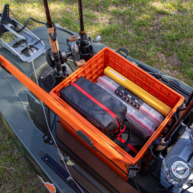 BlackPak Pro Kayak Fishing Crate - 13x16 - YakAttack Orange YakAttack