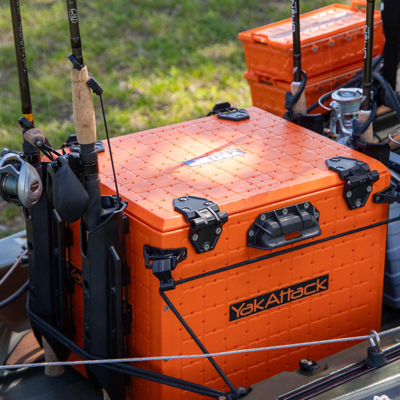 BlackPak Pro Kayak Fishing Crate - 13x16 - YakAttack Orange YakAttack