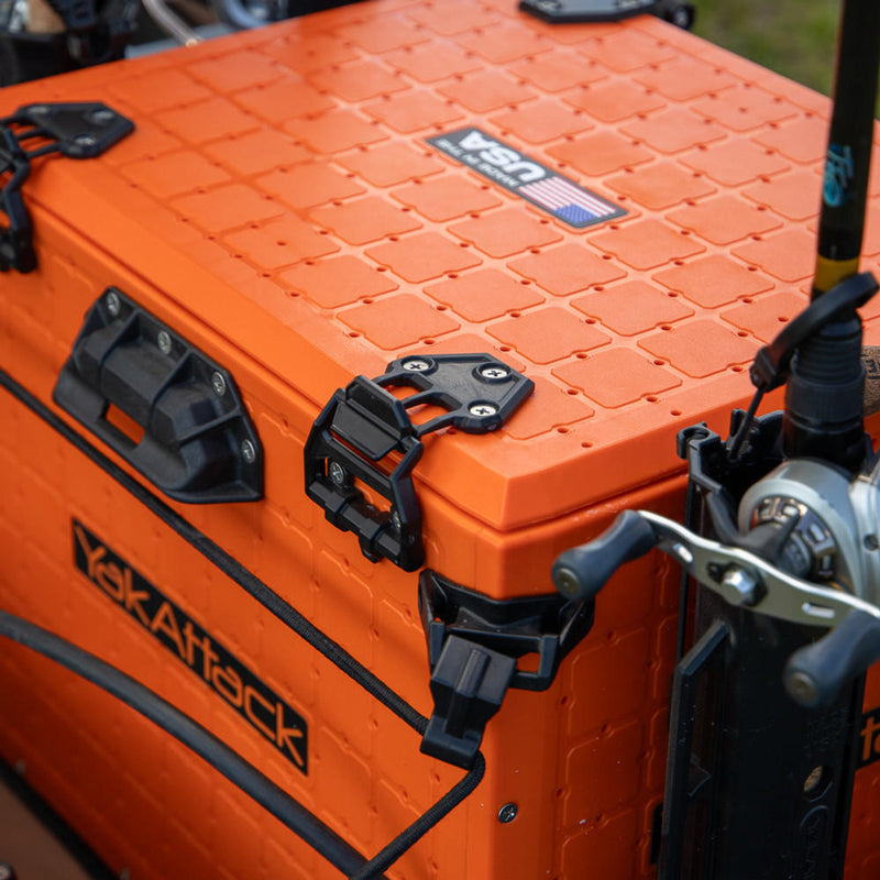 BlackPak Pro Kayak Fishing Crate - 13x16 - YakAttack Orange YakAttack