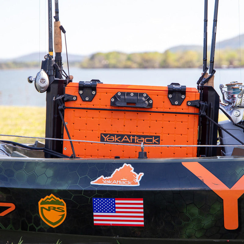 BlackPak Pro Kayak Fishing Crate - 13x16 - YakAttack Orange YakAttack