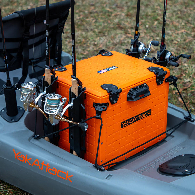 BlackPak Pro Kayak Fishing Crate - 13x16 - YakAttack Orange YakAttack